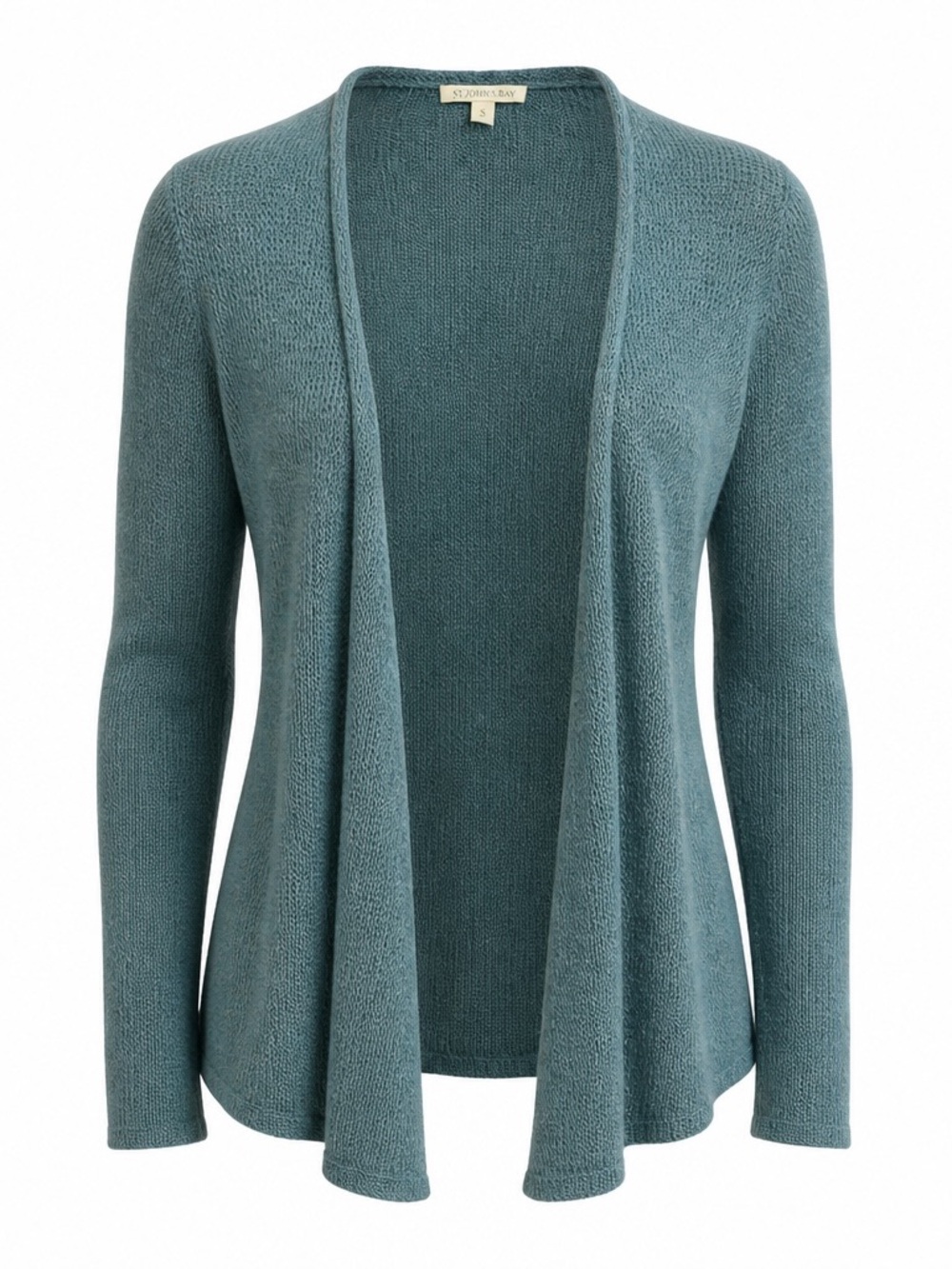 Eileen Fisher Teal Open-Front Knit Cardigan
